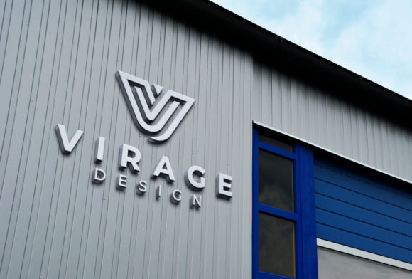 3D Aluminum Logo Mockup Factory Signage