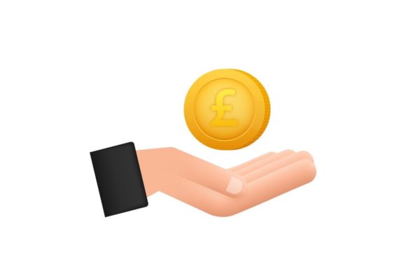 3d Icon with Gold Hand with Lira Coin