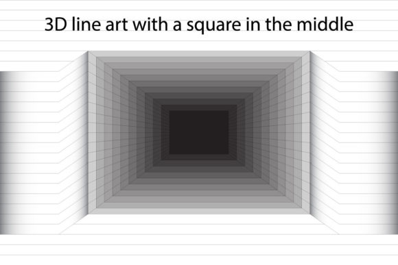 3D Line Art with a Square in the Middle