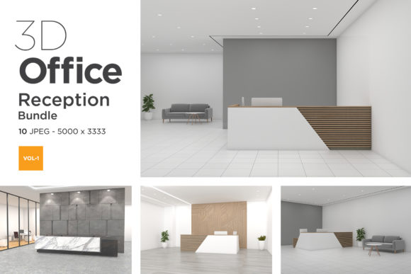 3D Office Reception Mockup Vol 1