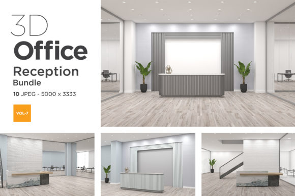 3D Office Reception Mockup Vol 7