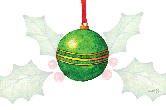 3d Watercolor Christmas Ball Clipart SVG