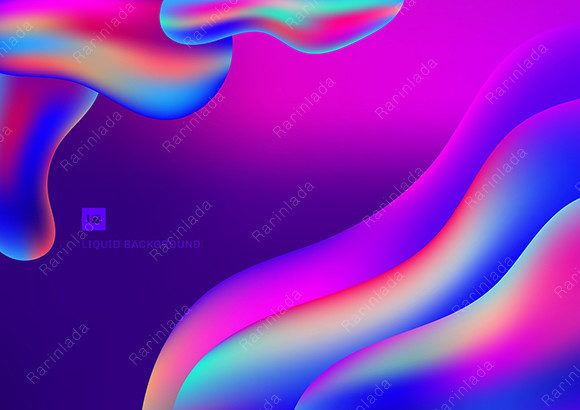 Abstract 3D Liquid Shape Vibrant Color