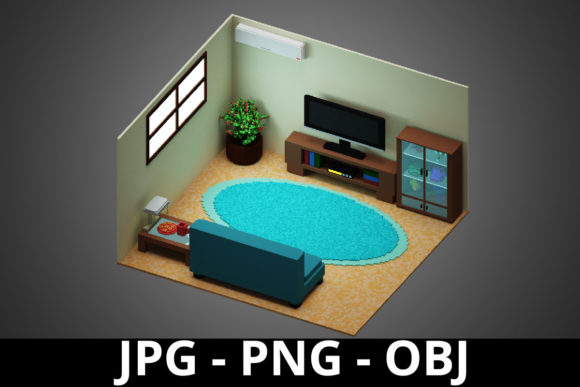 Evaluating 3d Rendering Family Room Voxel Art for Modern Design Visualization