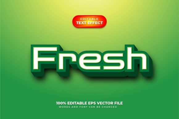 Fresh 3D Text Effect, Editable Text: The Modern Standard for Vector Typography