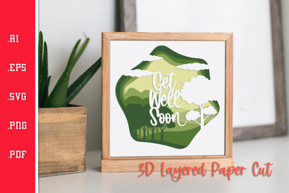 Get Well Soon Wishing Card 3D Layered