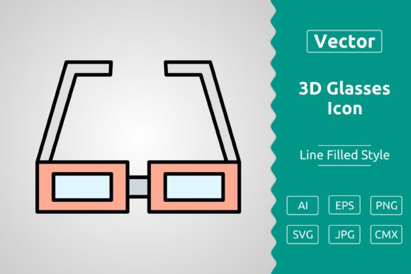 Unlocking Creative Potential with the Vector 3D Glasses Filled Outline Icon